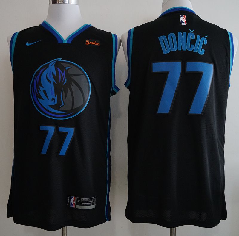 Men Dallas Mavericks 77 Doncic Black City Edition Game Nike NBA Jerseys
